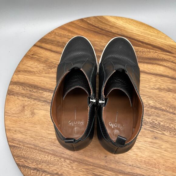 Linea Paolo Felicia Boots Womens 8 M Black Hidden Wedge Ankle Casual Bootie Zip - Picture 5 of 9